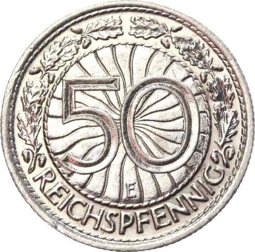 Реверс монеты - 50 рейхспфеннигов 1936 года E - цена  монеты - Германия, Bеймарская республика