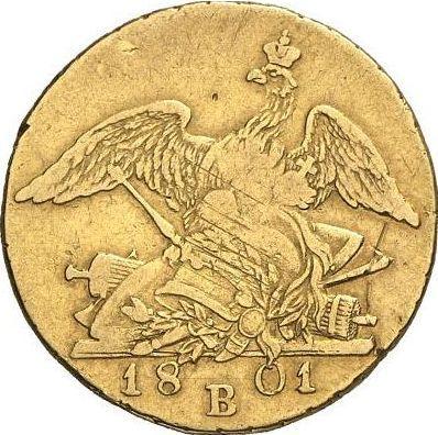 Rewers monety - Friedrichs d'or 1801 B - cena złotej monety - Prusy, Fryderyk Wilhelm III
