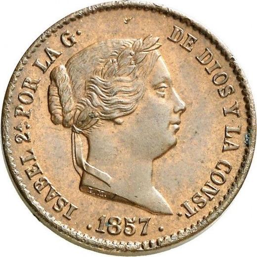 Avers 10 Centimos de Real 1857 - Münze Wert - Spanien, Isabella II