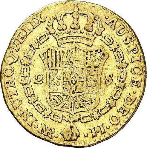 Реверс монеты - 2 эскудо 1798 года NR JJ - цена золотой монеты - Колумбия, Карл IV