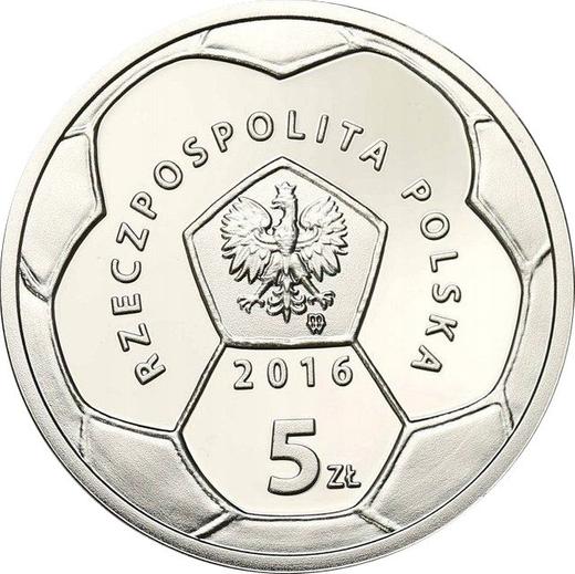 Аверс монеты - 5 злотых 2016 года MW "Легия Варшава" - цена серебряной монеты - Польша, III Республика после деноминации