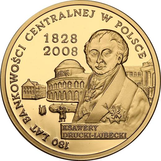 Reverso 200 eslotis 2009 MW ET "180 aniversario del Banco Central de Polonia" - valor de la moneda de oro - Polonia, República moderna