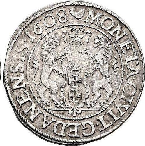 Реверс монеты - Орт (18 грошей) 1608 года "Гданьск" - цена серебряной монеты - Польша, Сигизмунд III Ваза