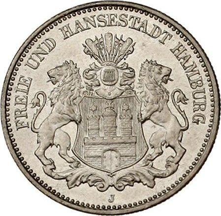 Anverso 2 marcos 1898 J "Hamburg" - valor de la moneda de plata - Alemania, Imperio alemán