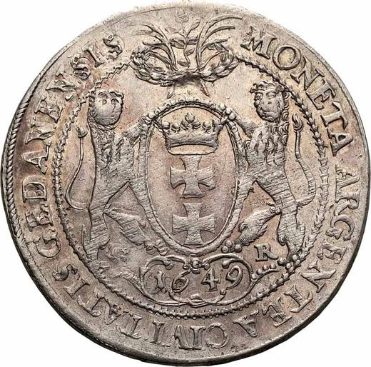 Reverso Medio tálero 1649 GR "Gdańsk" - valor de la moneda de plata - Polonia, Juan II Casimiro