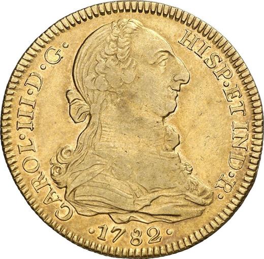 Awers monety - 4 escudo 1782 Mo FF - cena złotej monety - Meksyk, Karol III