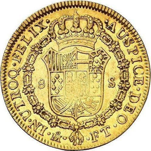 Реверс монеты - 8 эскудо 1801 года Mo FT - цена золотой монеты - Мексика, Карл IV