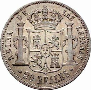Reverso 20 reales 1851 Estrellas de siete puntas - valor de la moneda de plata - España, Isabel II
