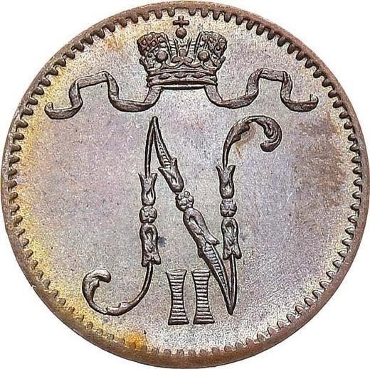 Аверс монеты - 1 пенни 1905 года - цена  монеты - Финляндия, Великое княжество