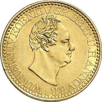 Anverso 10 táleros 1837 B - valor de la moneda de oro - Hannover, Guillermo IV