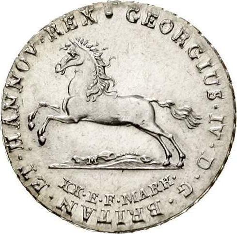 Awers monety - 16 gute groschen 1822 - cena srebrnej monety - Hanower, Jerzy IV