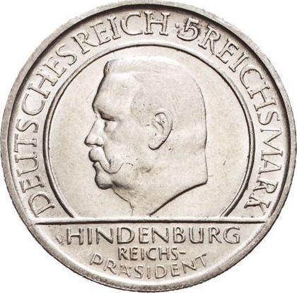 Anverso 5 Reichsmarks 1929 D "Constitución" - valor de la moneda de plata - Alemania, República de Weimar