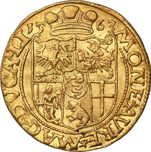 Rewers monety - Dukat 1563 "Litwa" - cena złotej monety - Polska, Zygmunt II August