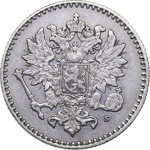 Аверс монеты - 50 пенни 1864 года S - цена серебряной монеты - Финляндия, Великое княжество