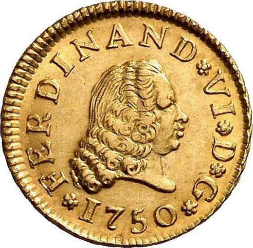 Awers monety - 1/2 escudo 1750 M JB - cena złotej monety - Hiszpania, Ferdynand VI