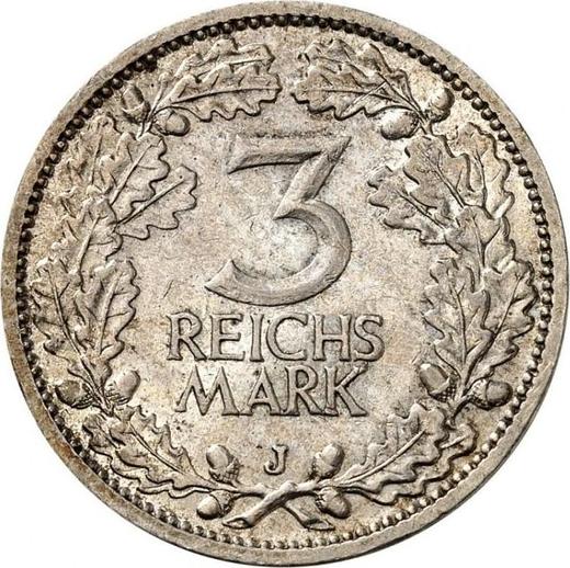 Реверс монеты - 3 рейхсмарки 1931 года J - цена серебряной монеты - Германия, Bеймарская республика