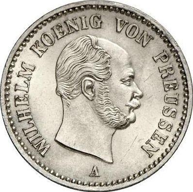 Аверс монеты - 1/6 талера 1864 года A - цена серебряной монеты - Пруссия, Вильгельм I