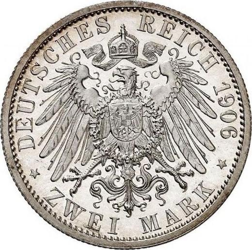 Reverso 2 marcos 1906 A "Prusia" - valor de la moneda de plata - Alemania, Imperio alemán