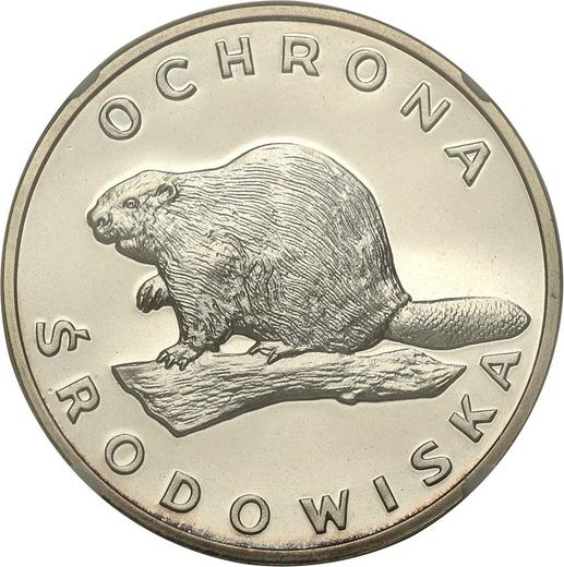 Реверс монеты - 100 злотых 1978 года MW "Бобр" Серебро - цена серебряной монеты - Польша, Народная Республика