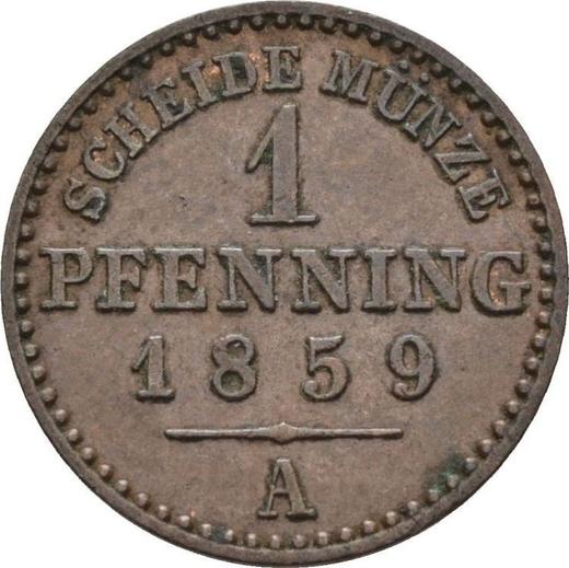 Реверс монеты - 1 пфенниг 1859 года A - цена  монеты - Пруссия, Фридрих Вильгельм IV