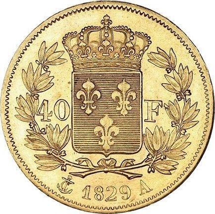 Reverse 40 Francs 1829 A "Type 1824-1830" Paris - France, Charles X