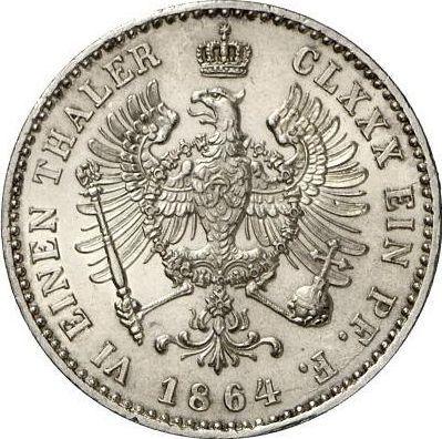 Реверс монеты - 1/6 талера 1864 года A - цена серебряной монеты - Пруссия, Вильгельм I