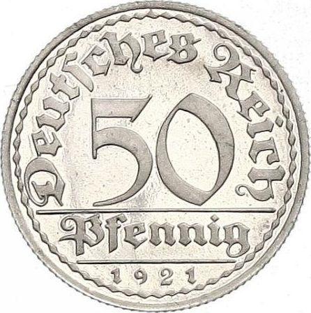 Anverso 50 Pfennige 1921 A - valor de la moneda  - Alemania, República de Weimar