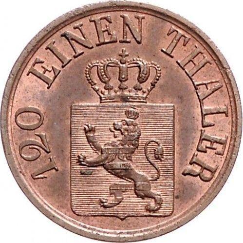 Аверс монеты - 3 геллера 1866 года - цена  монеты - Гессен-Кассель, Фридрих Вильгельм I