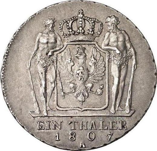 Reverso Tálero 1807 A - valor de la moneda de plata - Prusia, Federico Guillermo III