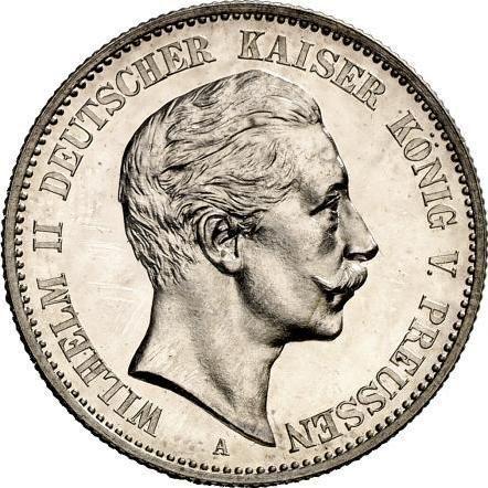Аверс монеты - 2 марки 1891 года A "Пруссия" - цена серебряной монеты - Германия, Германская Империя