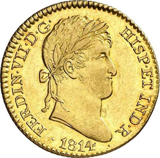Аверс монеты - 2 эскудо 1814 года M GJ "Тип 1811-1833" - цена золотой монеты - Испания, Фердинанд VII