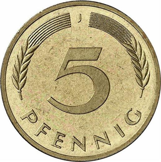 Аверс монеты - 5 пфеннигов 1976 года J - цена  монеты - Германия, ФРГ