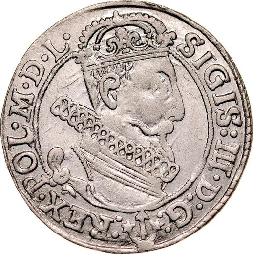 Аверс монеты - Шестак (6 грошей) 1623 года - цена серебряной монеты - Польша, Сигизмунд III Ваза