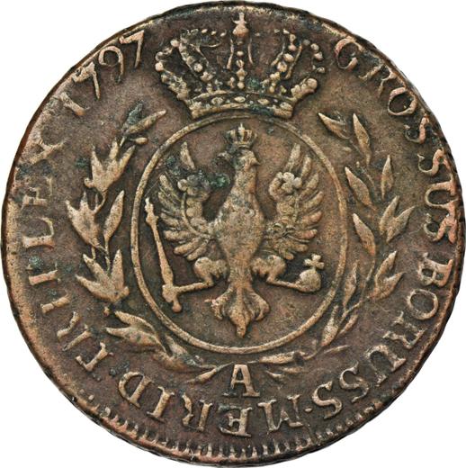 Reverso 3 groszy 1797 A "Prusia del Sur" - valor de la moneda  - Polonia, Dominio Prusiano