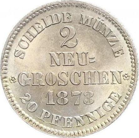 Реверс монеты - 2 новых гроша 1873 года B - цена серебряной монеты - Саксония-Альбертина, Иоганн