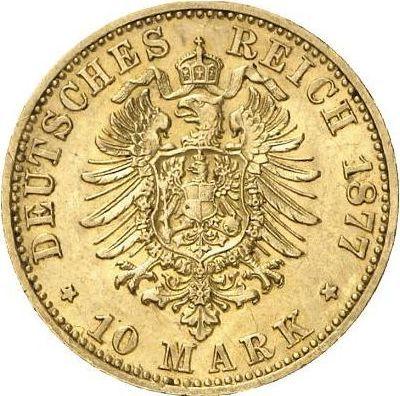 Reverso 10 marcos 1877 B "Prusia" - valor de la moneda de oro - Alemania, Imperio alemán