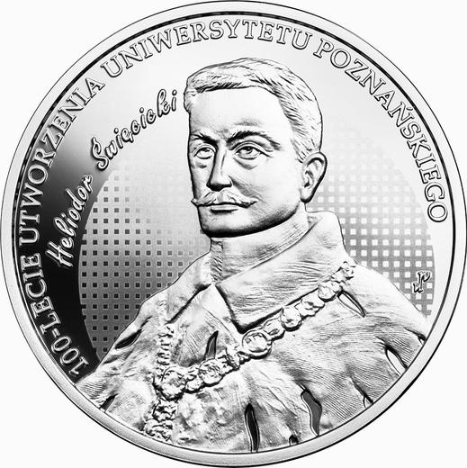 Reverso 10 eslotis 2019 "Centenario de la Universidad de Poznan" - valor de la moneda de plata - Polonia, República moderna
