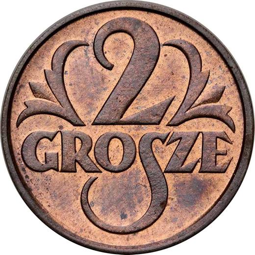 Реверс монеты - 2 гроша 1931 года WJ - цена  монеты - Польша, II Республика