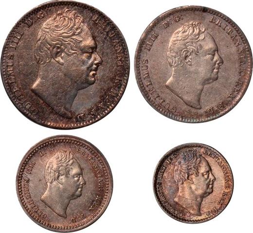 Аверс монеты - Набор монет 1833 года "Монди" - цена серебряной монеты - Великобритания, Вильгельм IV