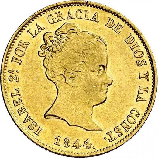 Аверс монеты - 80 реалов 1844 года S RD - цена золотой монеты - Испания, Изабелла II