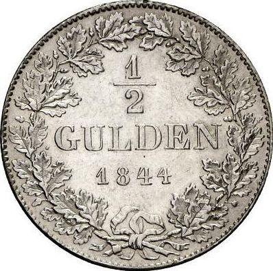 Rewers monety - 1/2 guldena 1844 - cena srebrnej monety - Hesja-Darmstadt, Ludwik II