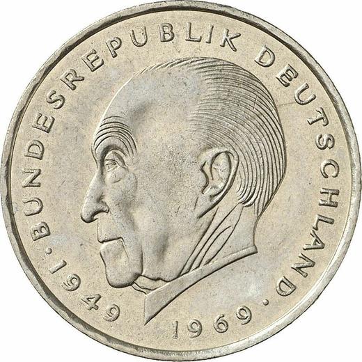Аверс монеты - 2 марки 1973 года J "Аденауэр" - цена  монеты - Германия, ФРГ