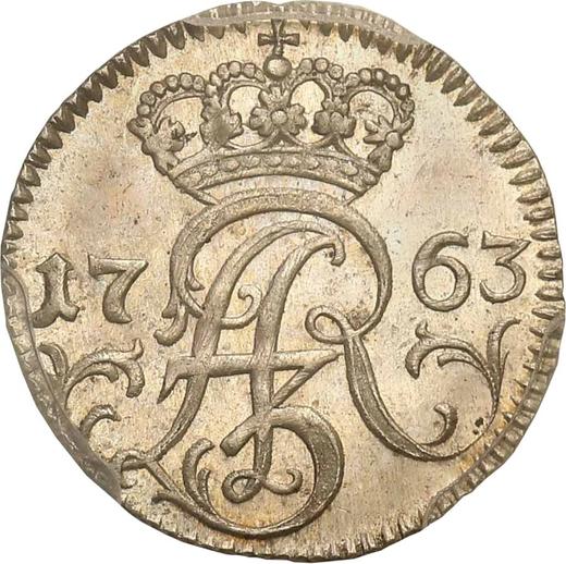 Аверс монеты - Шеляг 1763 года ICS "Эльблонгский" Чистое серебро - цена серебряной монеты - Польша, Август III
