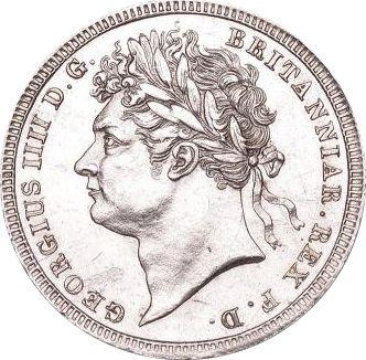 Awers monety - 3 pensy 1826 "Maundy" - cena srebrnej monety - Wielka Brytania, Jerzy IV