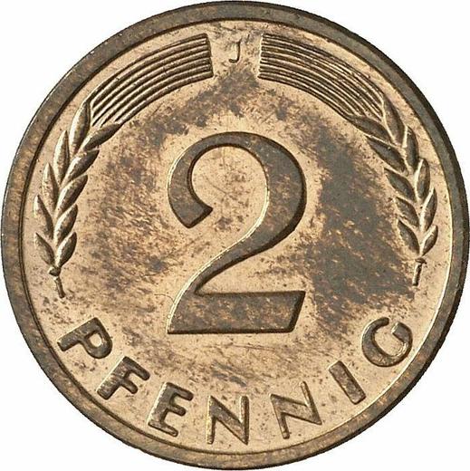 Аверс монеты - 2 пфеннига 1962 года J - цена  монеты - Германия, ФРГ