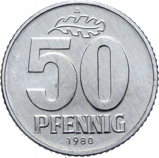 Anverso 50 Pfennige 1980 A - valor de la moneda  - Alemania, República Democrática Alemana (RDA)