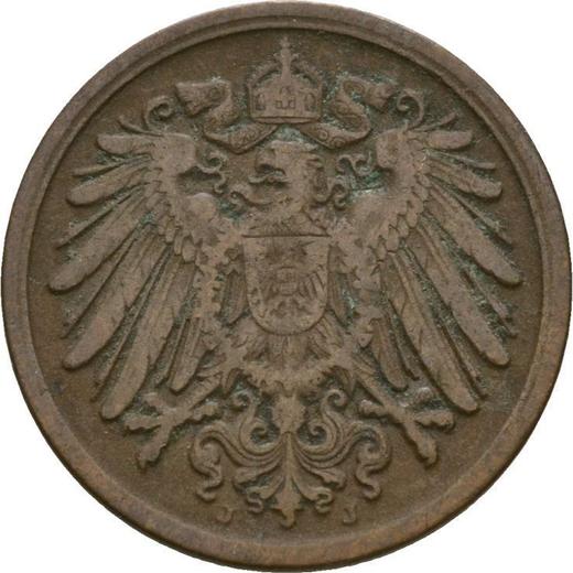 Реверс монеты - 1 пфенниг 1907 года J "Тип 1890-1916" - цена  монеты - Германия, Германская Империя