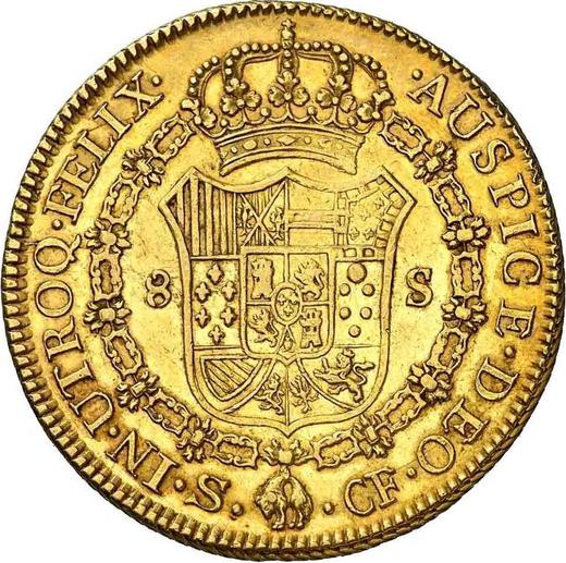 Reverse 8 Escudos 1773 S CF - Gold Coin Value - Spain, Charles III