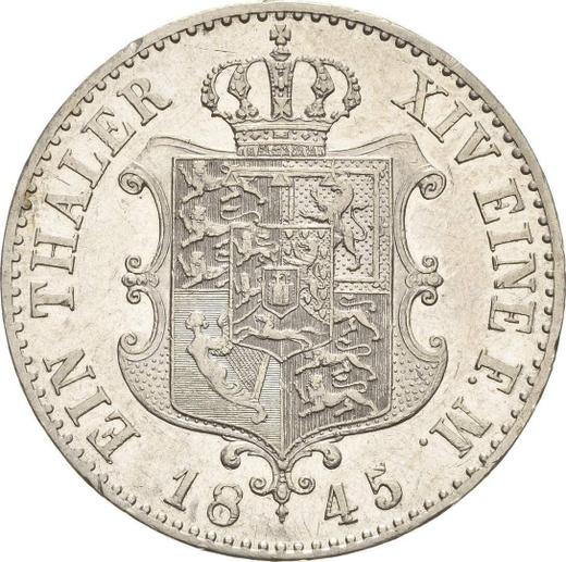 Reverso Tálero 1845 B - valor de la moneda de plata - Hannover, Ernesto Augusto 