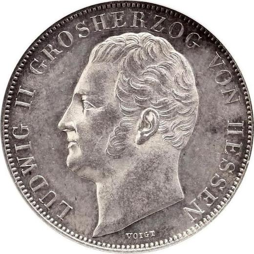 Awers monety - 1 gulden 1840 - cena srebrnej monety - Hesja-Darmstadt, Ludwik II